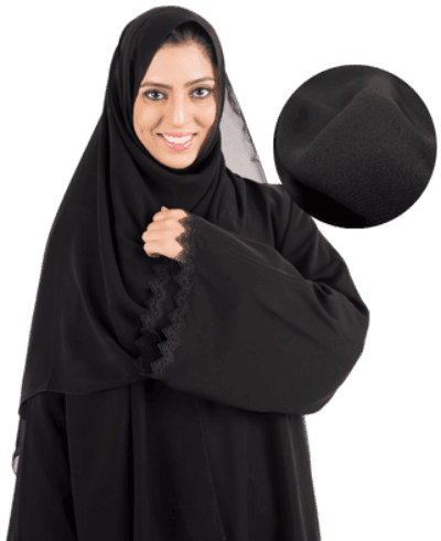 Abaya Fabric - Black - 150cm wide