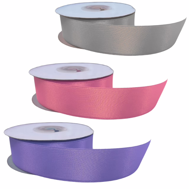 Ribbon Satin - 25mm - Assorted Colours - Per Roll