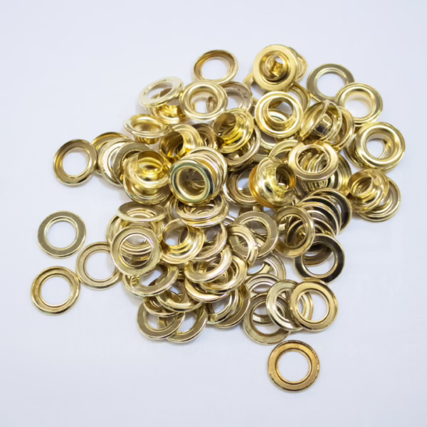 100pc 10mm Grommets - Chrome/Brass