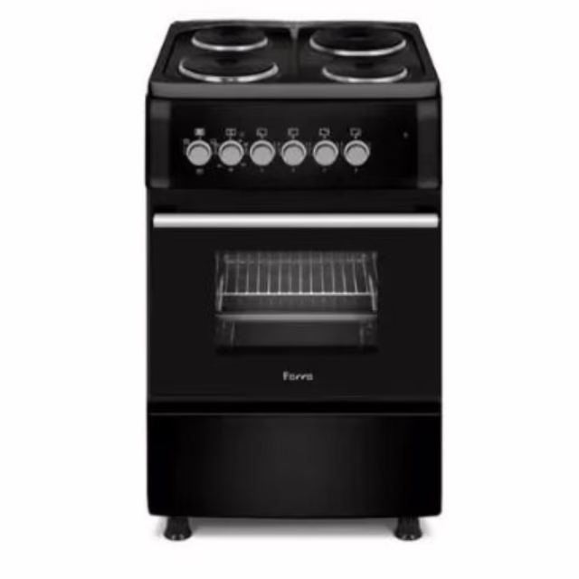 Ferre - 500mm Black 4 Plate Electric Free Standing Oven - F5C04E3.T.B
